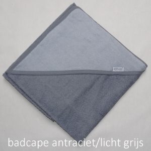 badcape antraciet licht grijs